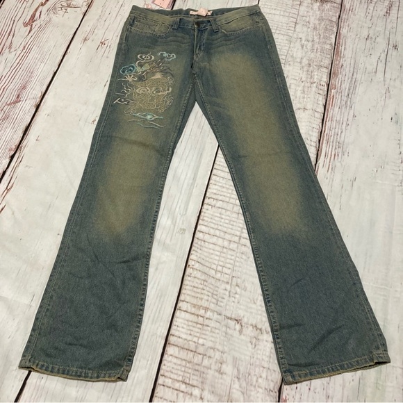 Fancy Collection Jeans Denim - FANCY COLLECTION JEANS dirty wash women’s boot cut flare Vintage Y2K size 29 NWT